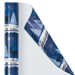 Christma Wrapping Paper Roll 30inchx33 Feet Perwindkle Landscape Trees