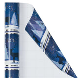 Christma Wrapping Paper Roll 30inchx33 Feet Perwindkle Landscape Trees