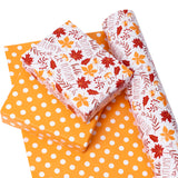 WRAPAHOLIC Reversible Wrapping Paper Jumbo Roll - 30 Inch X 100 Feet -  Maple Leaf and Orange Polka Dots Autumn Design