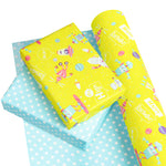 WRAPAHOLIC Reversible Birthday Robot Wrapping Paper - 24 Inch X 100 Feet Jumbo Roll