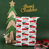 100 Pack Christmas Poly Mailers Self Seal Mailing Envelopes - Red Truck with Tree - 10 x 13 inches