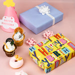 WRAPAHOLIC Reversible Birthday Wrapping Paper Jumbo  Roll - 24 Inch X 100 Feet
