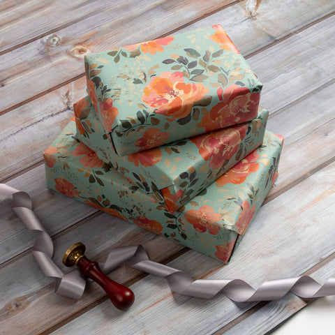 Vintage All Occasion Wrapping Paper. Floral Gift Wrap. 