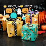 wrapaholic-halloween-gift-wrapping-paper-flat-sheet-with-pumpkin-print-6pcs-pack-2