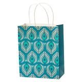 wrapaholic-peacock-medium-size-gift-bags-12-pack-8x4x10-teal-with-tissue-6