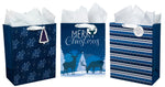 wrapaholic-assort-large-christmas-gift-bag-navy-blue-deer-3-pack-10x5x13-1