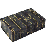 wrapaholic-christmas-collapsible-gift-box-with-magnetic-closure-black-gold-stripe-design-14x9x4-3-inch-5