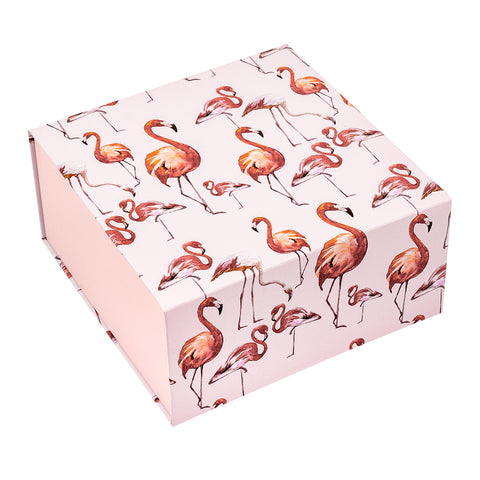 wrapaholic-8x8x4-inch-Magnetic-Closure-Box-Pink-Flamingos-1