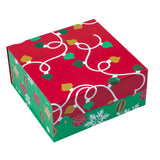 wrapaholic-christmas-collapsible-gift-box-with-magnetic-closure-red-green-christmas-ornaments-design-8x8x4-inch-5