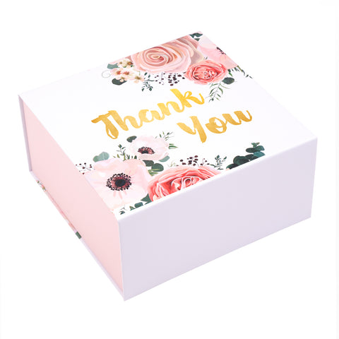 wrapaholic-8x8x4-inch-Magnetic-Closure-Box-Fresh-blooms-Thank-You-1