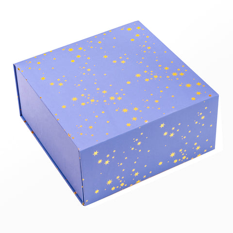 wrapaholic-8x8x4-inch-Magnetic-Closure-Box-Scattered-Stars-on-Violet-1