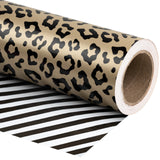 WRAPAHOLIC Leopard  Reversible Wrapping Paper Jumbo Roll - 24 Inch X 100 Feet