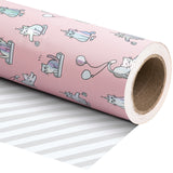 WRAPAHOLIC Cats Reversible Wrapping Paper Jumbo Roll - 24 Inch X 100 Feet