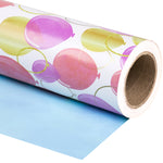 WRAPAHOLIC Reversible Balloon Wrapping Paper Roll - 30 Inch X 100 Feet Jumbo Roll