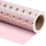 WRAPAHOLIC Reversible Metallic Foil Pink Wrapping Paper Jumbo Roll  - 24 Inch X 100 Feet