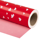 WRAPAHOLIC Reversible Heart Wrapping Paper Roll - 30 Inch X 100 Feet Jumbo Roll