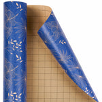 kraft-wrapping-paper-roll-blue-flowers-and-plants-pattern-30-inches-x-100-feet-2