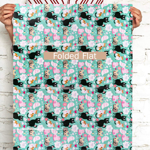 Border Collie and Paw Print Wrapping Paper Sheets