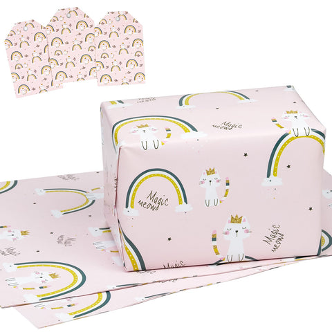 wrapaholic-rainbow-cat-gift-wrapping-paper-sheet-set-3-flat-sheets-3-gift-tags-1