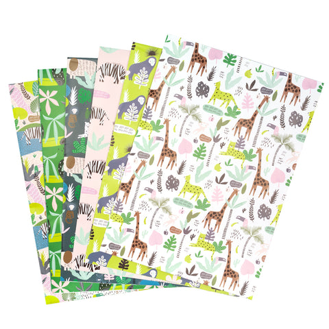 Gift Wrapping Paper Flat Sheet with Animal Design - 6 Sheet/ Pack ...