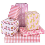 wrapaholic-pink-gift-wrapping-paper-flat-sheet-with-giraffidae-print-6-sheet-pack-1