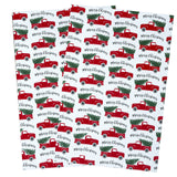 100 Pack Christmas Poly Mailers Self Seal Mailing Envelopes - Red Truck with Tree - 10 x 13 inches