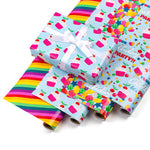 Birthday Gift Wrapping Paper Rolls with Rainbow Stripe for Gift Wrap, Craft - 40 x 120 inch x 4 Rolls