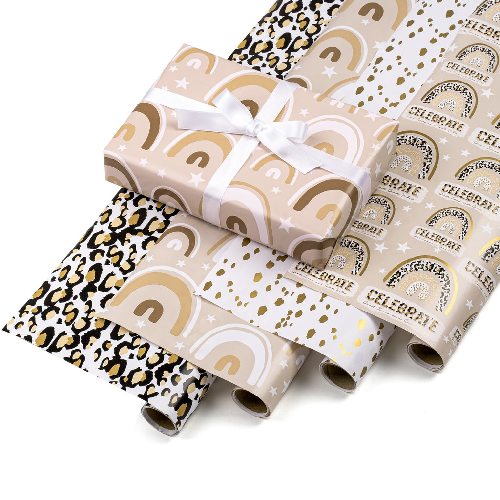WRAPAHOLIC Christmas Wrapping Paper Roll 4 Rolls - 30 Inch X 120