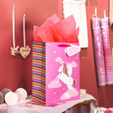 wrapaholic-13-inch-large-gift-bag-with-birthday-card-tissue-paper-rainbow-horse-for-girls-8