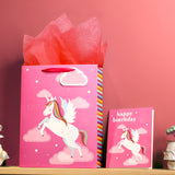 wrapaholic-13-inch-large-gift-bag-with-birthday-card-tissue-paper-rainbow-horse-for-girls-9