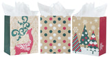 wrapaholic-assort-large-christmas-gift-bags-elk-rudolph-christmas-tree-3-pack-10x5x13-inch-1