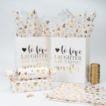 Tissue Paper Christams 25 Sheets Gold Heart