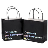 wrapaholic-obviously-you-have-great-taste-gift-bag-12-pack-10x5x10-black-silver-1