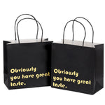 wrapaholic-obviously-you-have-great-taste-gift-bag-12-pack-10x5x10-inch-black-gold-1