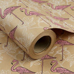 kraft-wrapping-paper-roll-pink-flamingo-and-white-flowers-24-inches-x-100-feet-2