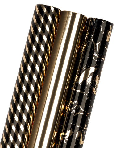 wrapaholic-black-gold-marble-wrapping-paper-mini-roll-17-inch-x-120-inch-x-3-roll-42-3-sq-ft-ttl-1