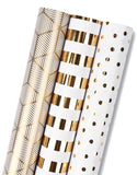 Wrapaholic-3-Different-Gold- and-White-Set- Wrapping- Paper-Roll-(14.4 sq. ft.TTL.)-1