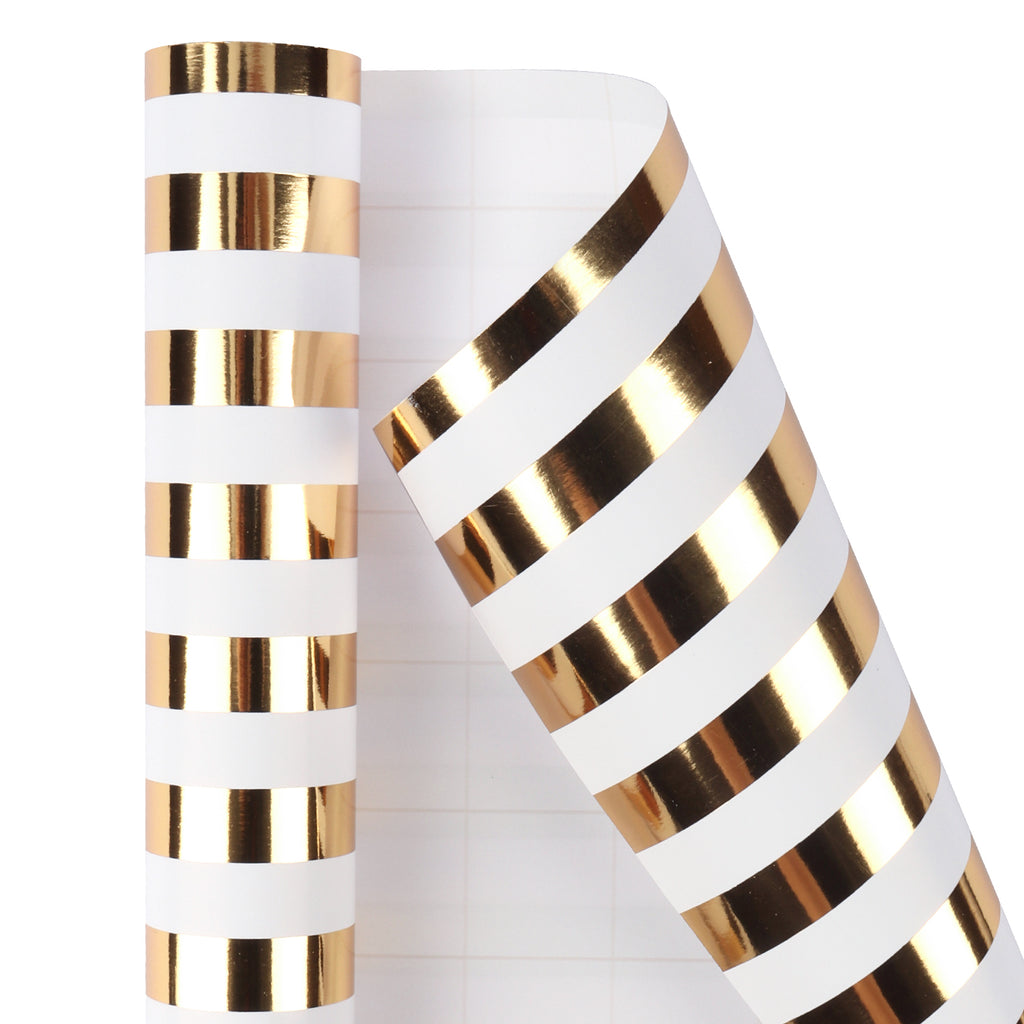 Wrapaholic Black & Gold Foil Gift Wrapping Paper - 5 Rolls/ Set