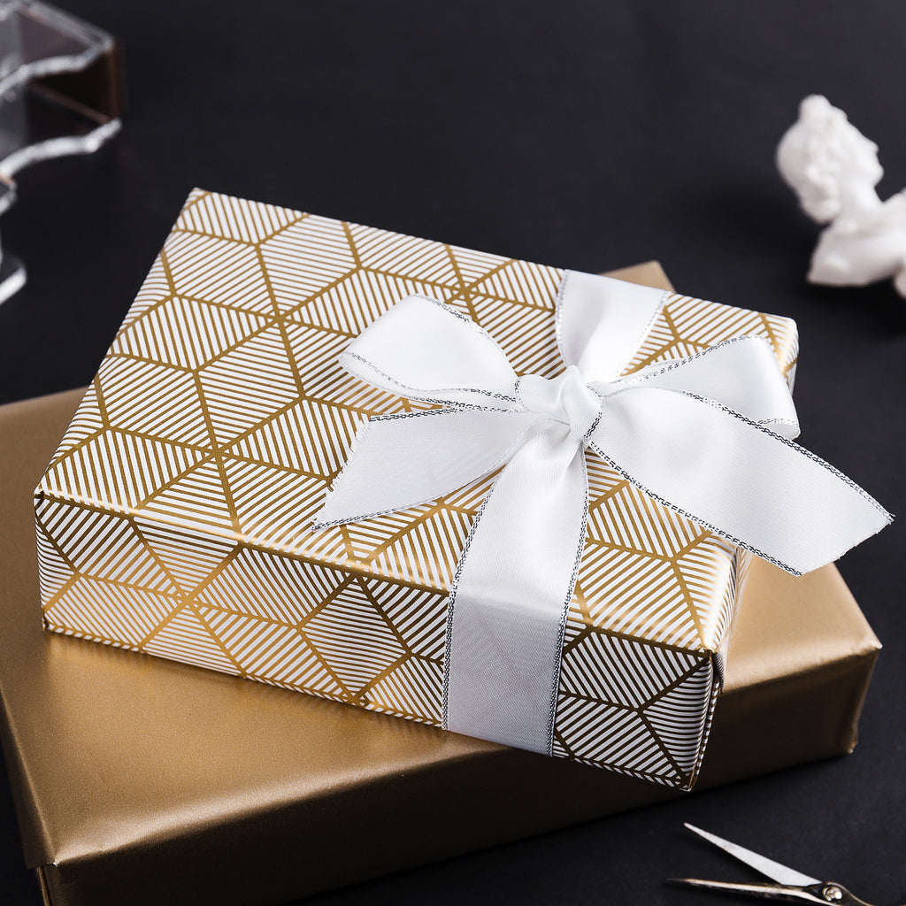 Wrapaholic 3 Different Gold and White Set Wrapping Paper Roll