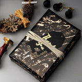 Wrapaholic- Balck-Gold -Snowflake-and-Marble-Design-with-Glitter-Matallic-Foil-Shine- Christmas-Gift-Wrapping- Paper-Roll-4 Rolls-4
