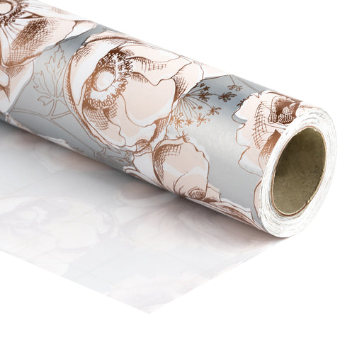 Wrapaholic-Beautiful-Gold- Print-Floral-Design-Gift-Wrapping-Paper -Roll-1 