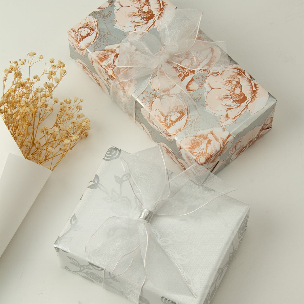 Beautyfloral flower wrapping paper, bouquet wrapping paper Korean wrapping  paper,20 Gilded Bouquet wrappers, include ribbon (Beauty-black)