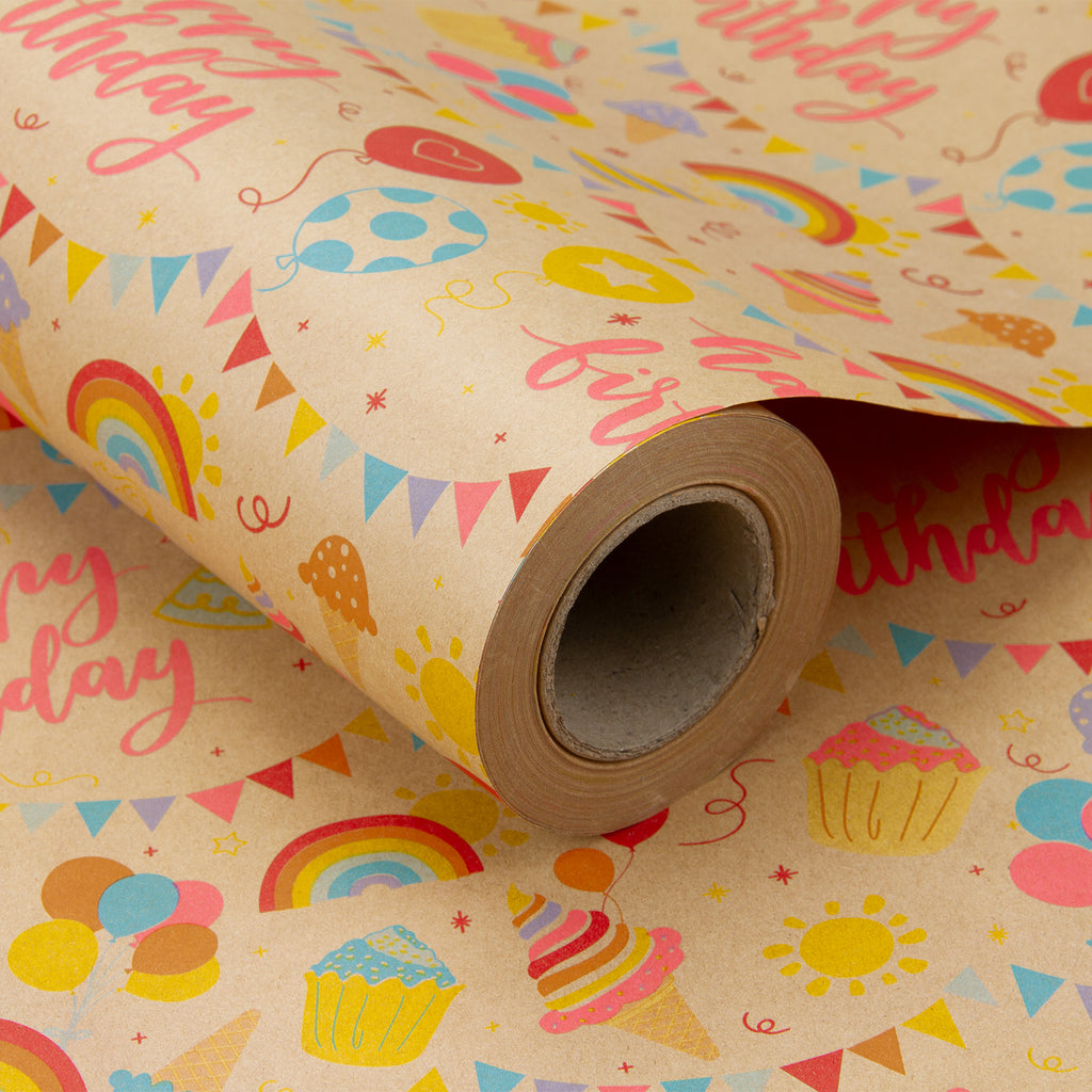 Wrapping Paper: Yellow Pin Dot gift Wrap, Birthday, Holiday