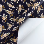 Wrapaholic-Black-Color-with-Coral-and -Gold-Print- Floral-Design- Gift-Wrapping- Paper-Roll-3 