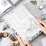 Wrapaholic-Blue -Grid-and-Silver-Snowflake-Design-with- Glitter-Matallic-Foil-Shine-Christmas -Gift-Wrapping- Paper-Roll-4 Rolls-5