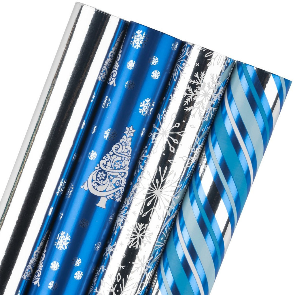 Wrapping Paper: Elegant Blue and White Stripes Gift Wrap Christmas Holiday  Birthday Wedding Baby Shower 