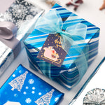 Wrapaholic- Blue-and-Silver- Snowflake-and Stripe-Set-with- Glitter-Metallic-Foil-Shine -Christmas-Gift-Wrapping- Paper-Roll-4 Rolls-6