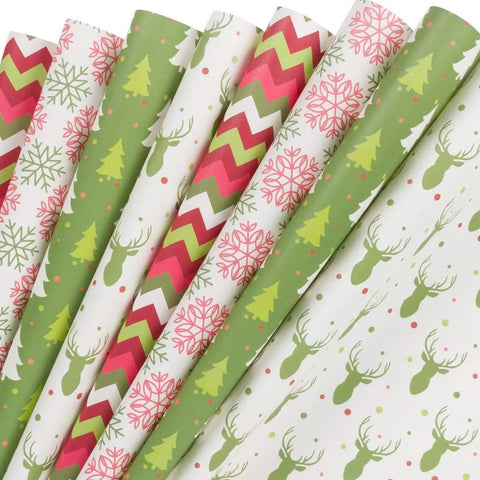 Christmas Gift Wrap Paper Flat Sheet 6pcs/Pack Lanterns – WrapaholicGifts