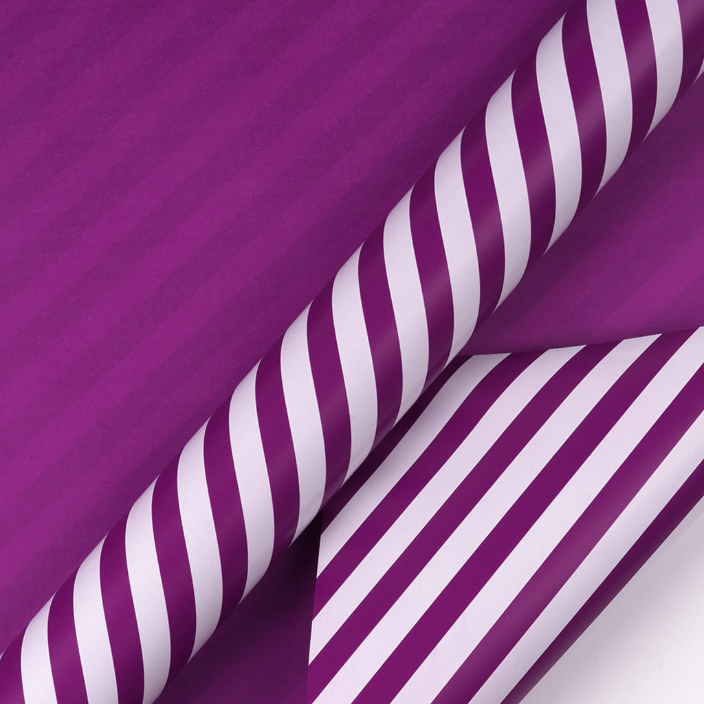 Diagonal Stripe Gift Wrapping Paper, Reversible, Black 30” x33