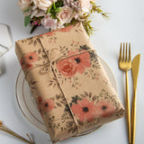 Wrapaholic-Floral-Patten-Kraft-Wrapping-paper-Roll-3
